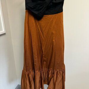 Bettie Page Black and Brown High-Low Skirt